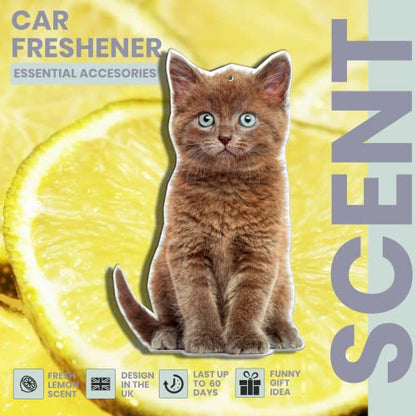 Kitten Car Air Freshener Fresh Lemon Scents