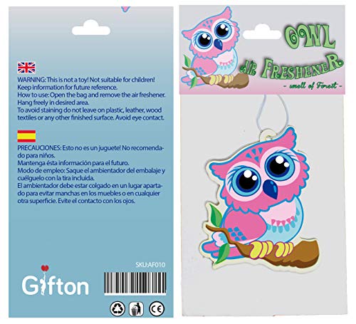 Forest Fresh Scent Pink Owl Air Freshener