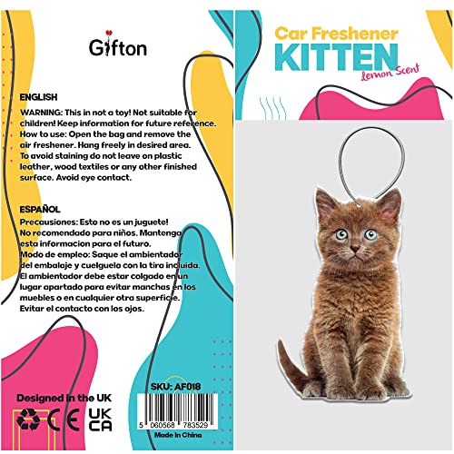 Kitten Car Air Freshener Fresh Lemon Scents