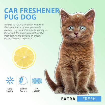 Kitten Car Air Freshener Fresh Lemon Scents