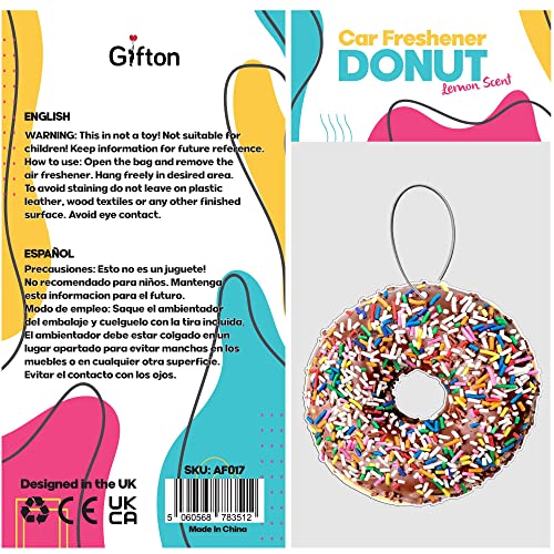 Donut Car Air Freshener Lemon Scent